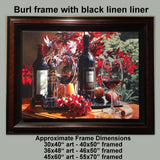 Artist Eric Christensen's Elegant Afternoon framed in our Burl frame with black linen liner.