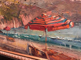 Italian Riviera palette knife painting by Steven Quartly close up.